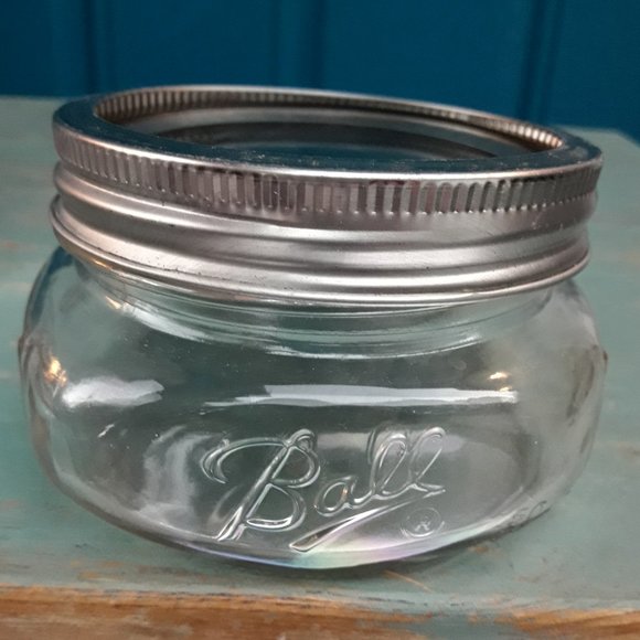 Ball Mason Jar with Lid Glass Jar Wide Low Little Flat Short Mini Cute Storage - Picture 2 of 14